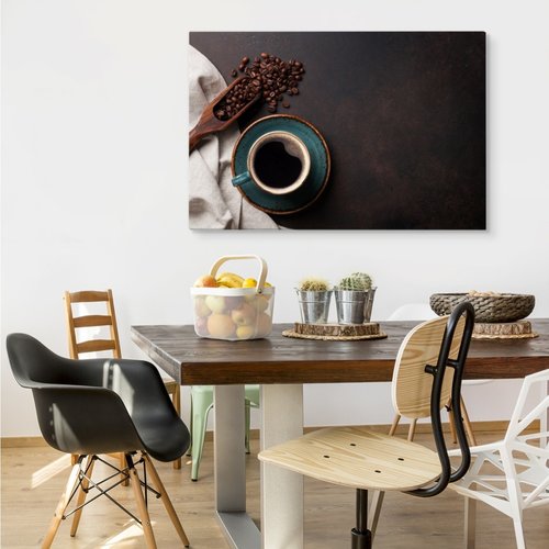 Schilderij - Koffie en Bonen, 5 maten, Premium Print