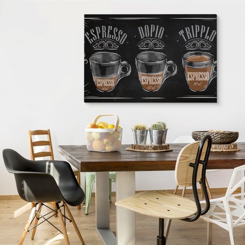 Schilderij - Koffie, Espresso, Reclame, Premium Print