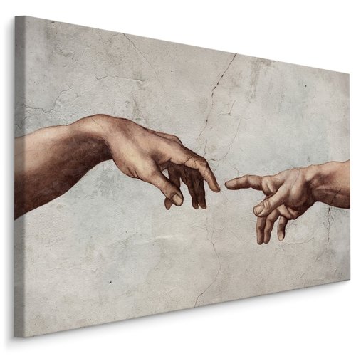 Schilderij - Schepping van Adam, naar Michelangelo, Premium Print