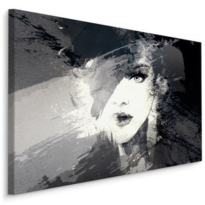 Schilderij - Vrouw, Abstract in zwart en wit, Premium Print Schilderij - Vrouw, Abstract in zwart en wit, Premium Print