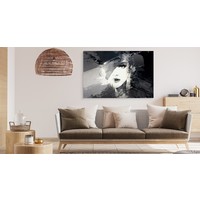 Schilderij - Vrouw, Abstract in zwart en wit, Premium Print