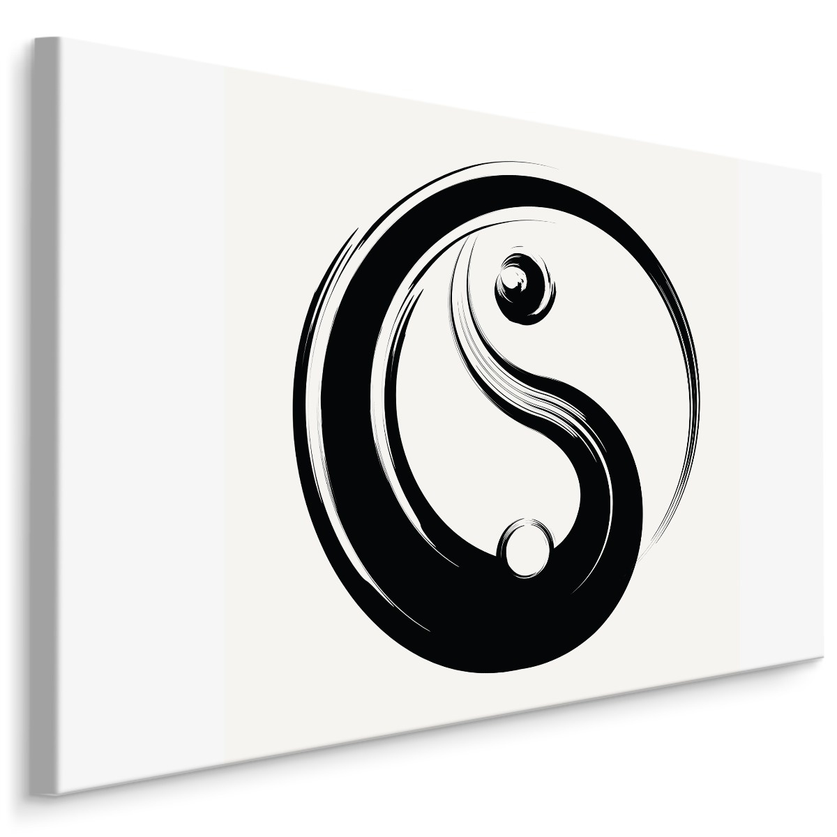 Schilderij - Yin & Yang in zwart/wit, premium Print