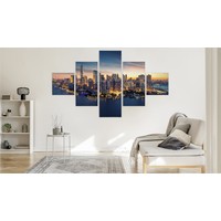 Schilderij - Panorama New York City, NYC, 5 luik, Premium print