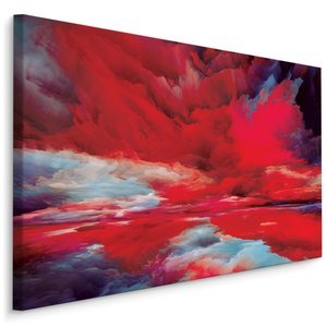 Schilderij - Lucht in het Rood, Abstract, Print op Canvas, 5 maten Schilderij - Lucht in het Rood, Abstract, Print op Canvas, 5 maten
