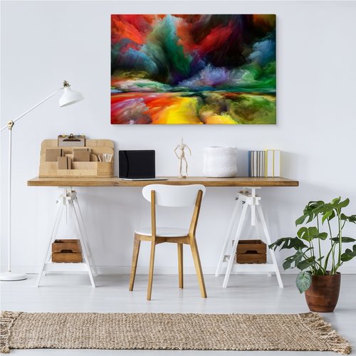 Schilderij - De Weg in Abstractie, Print op Canvas, Premium Print