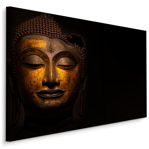 Schilderij - Het gezicht van Boeddha, Premium print