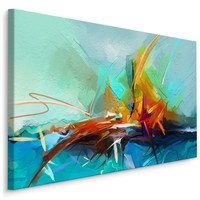 Schilderij - Abstracte Zeilboot (print op canvas) Premium Print