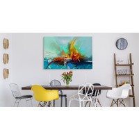 Schilderij - Abstracte Zeilboot (print op canvas) Premium Print