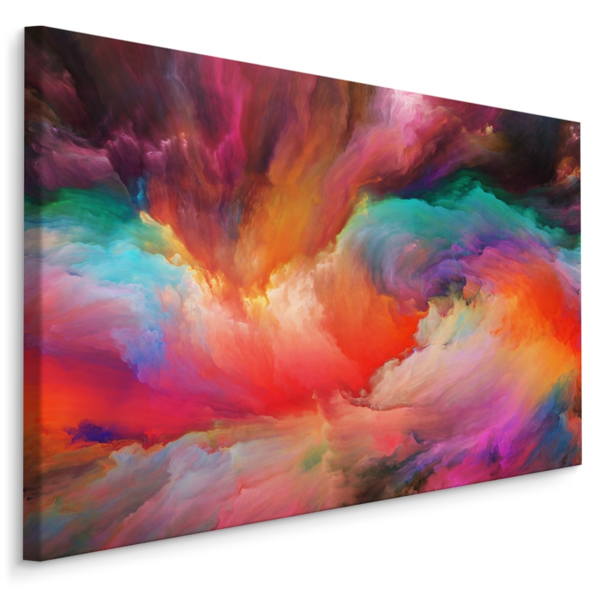 Schilderij - Abstracte kleurrijke wervelingen , Multikleur, Premium Print afbeelding
