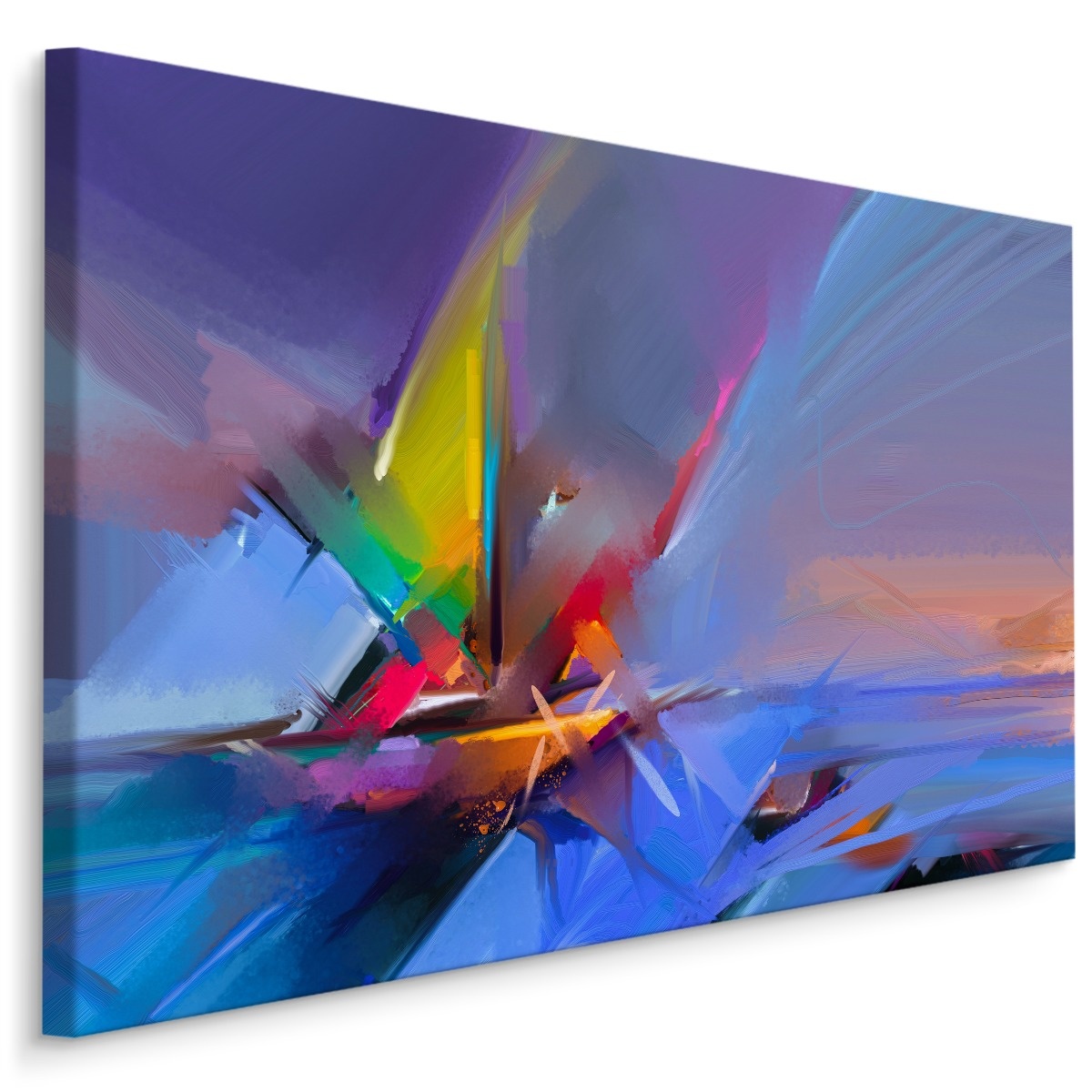 Schilderij - Zeilboot in Abstractie, Multikleur, Premium Print