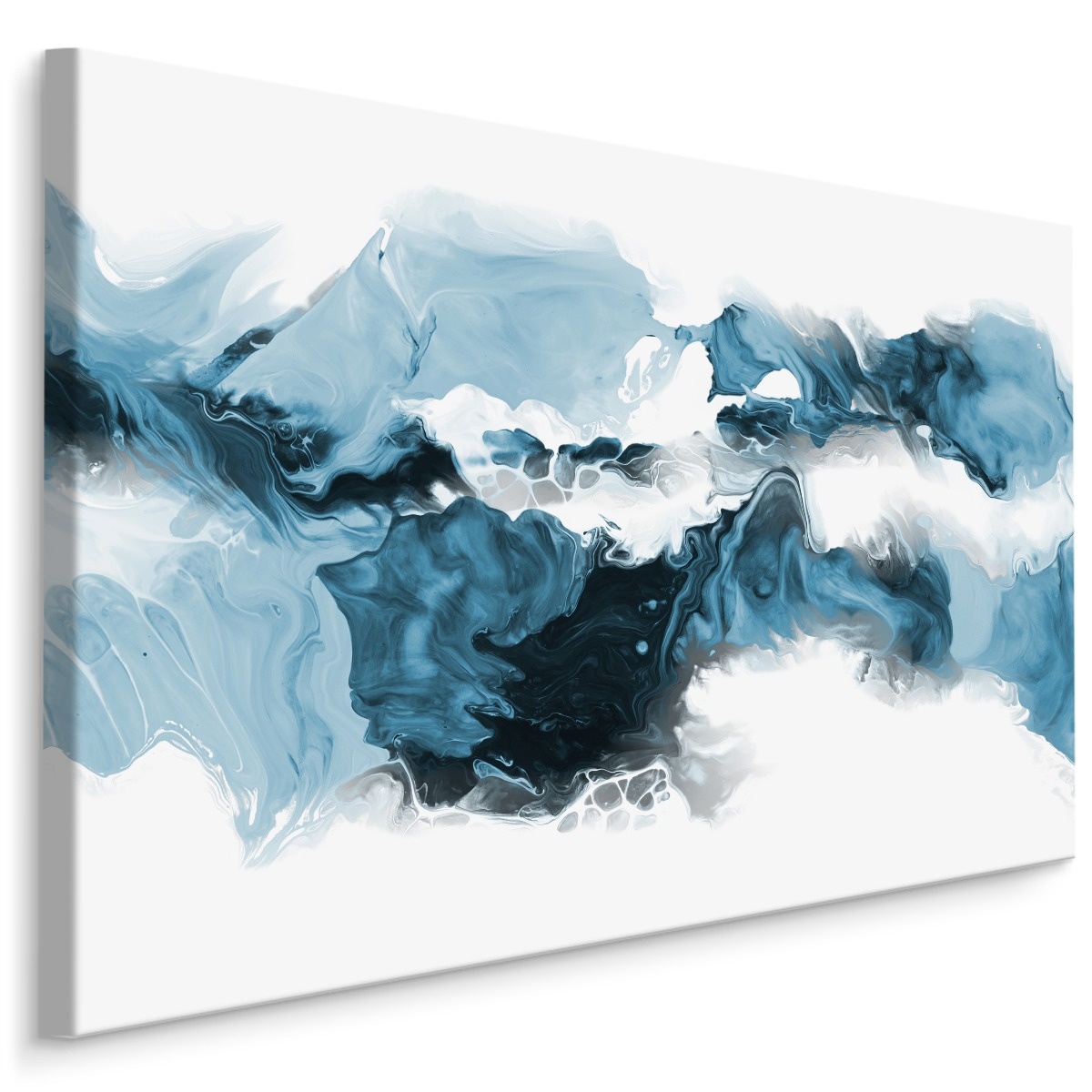 Schilderij - Blauwe Golven, Abstract, premium Print afbeelding