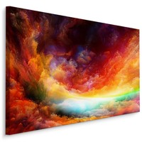 Schilderij - Abstracte Luchten, Multikleur, Premium Print