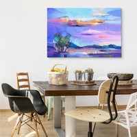 Schilderij - Abstract landschap, Multikleur, Premium print