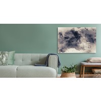 Schilderij - Abstracte Donkere Wolken, Premium Print