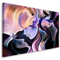 Schilderij - Abstractie en Gezichten, Premium Print