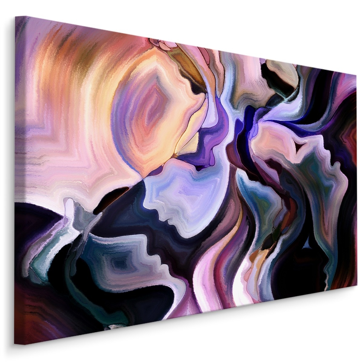 Schilderij - Abstractie en Gezichten, Premium Print afbeelding