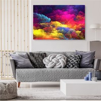 Schilderij - De Abstracte wolken, Multikleur, Premium Print