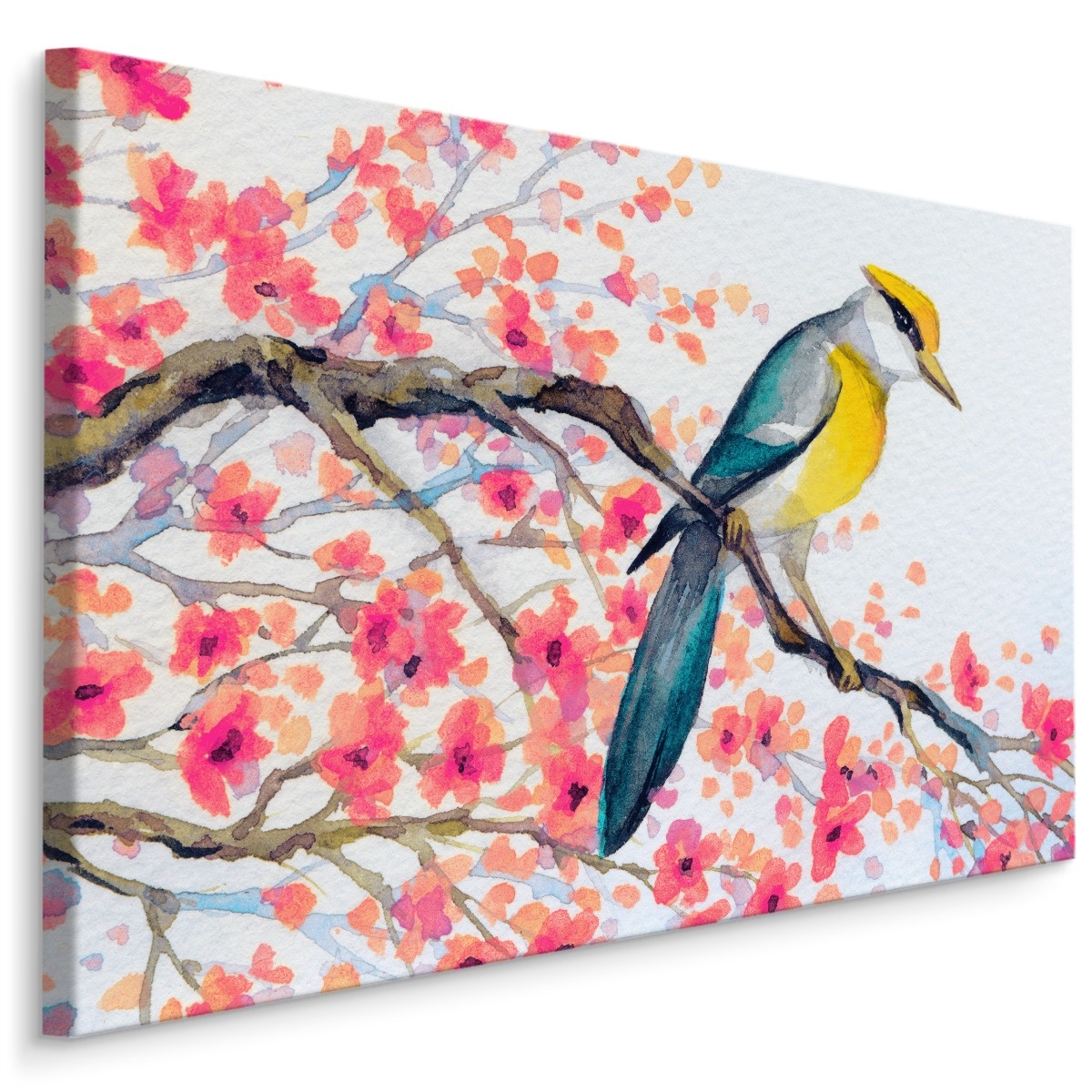 Schilderij - Vogel in Boom, Print op Canvas, Premium Print afbeelding