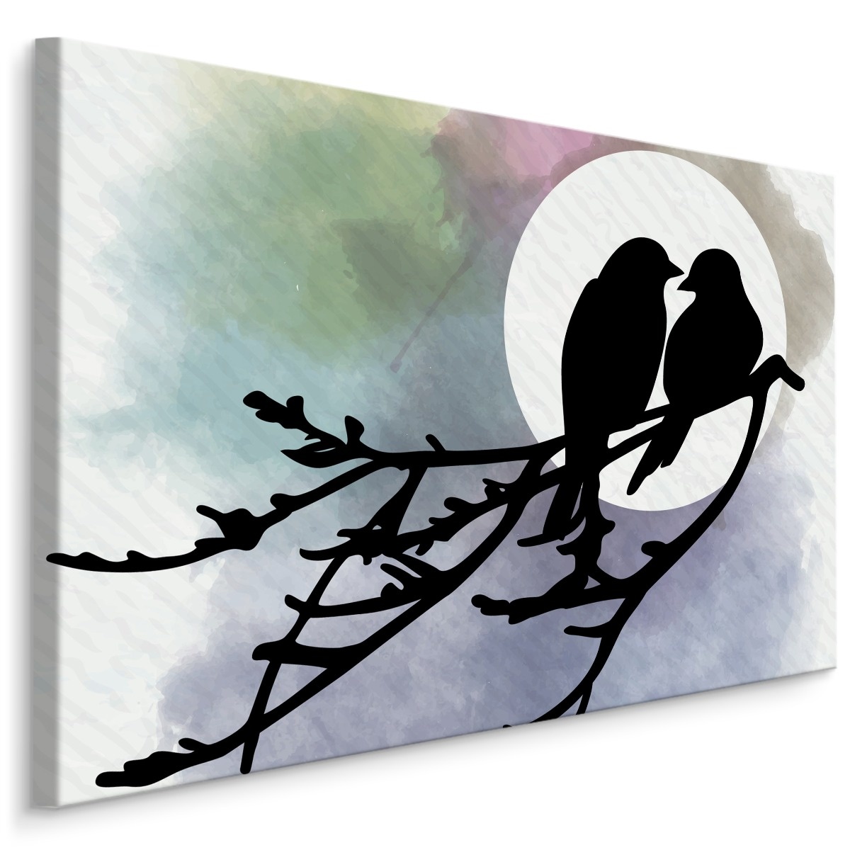 Schilderij - Verliefde Vogels, 5 luik, Premium Print