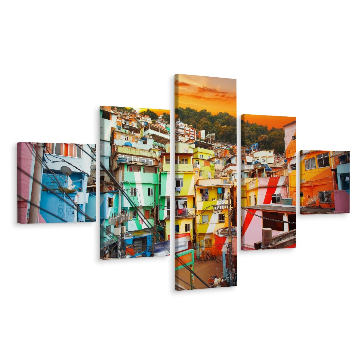 Schilderij - Favela in Rio de Janeiro, Brazilie, Premium Print