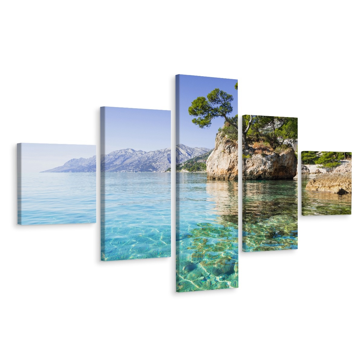 Schilderij - Makarska Riviera in Kroati, Premium Print