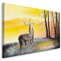 Schilderij - Hert, Print op canvas, 4 maten, Premium Print
