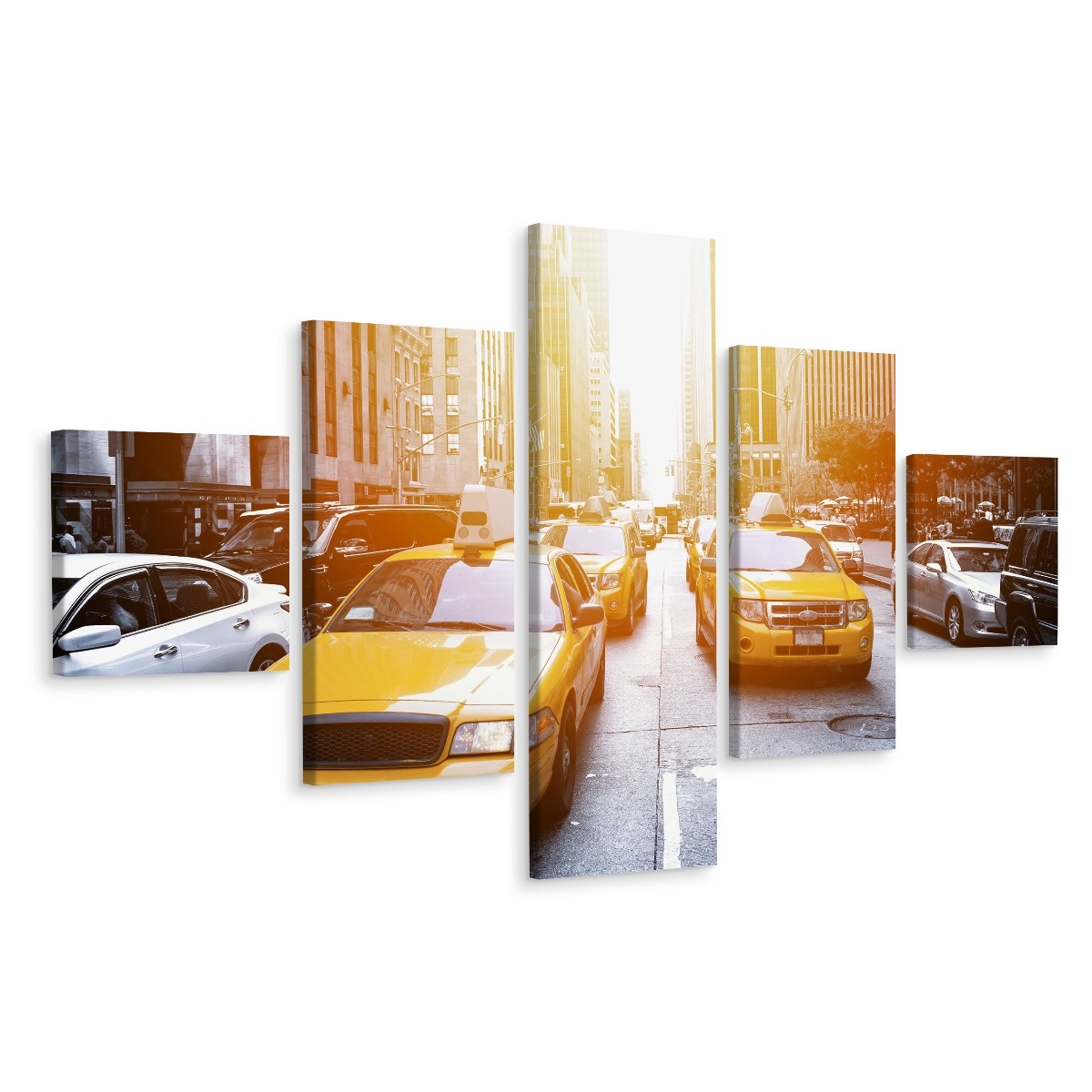 Schilderij - Gele taxi&apos;s in New York, USA, Premium Print afbeelding