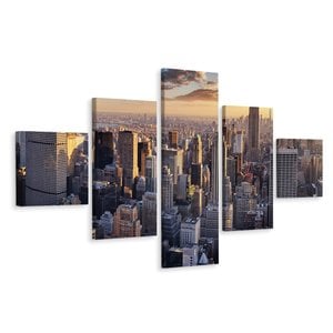 Schilderij - Uitzicht over New York, 3 maten, Premium Print
