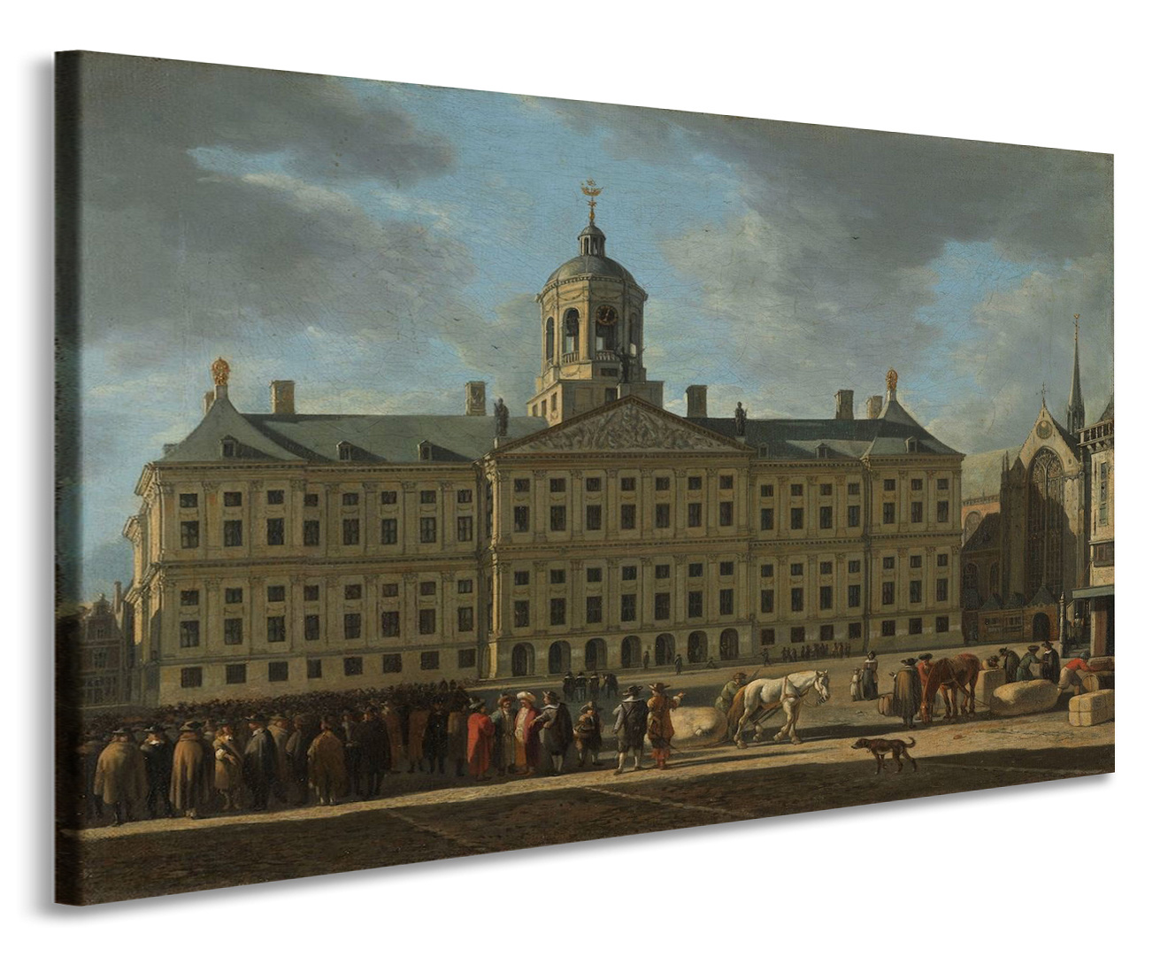 Schilderij - Gerrit Adriaensz. Berckheyde, Het stadhuis op de Dam in Amsterdam, 1672, 90x70cm afbeelding