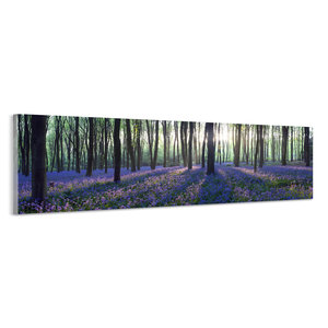 Karo-art Schilderij -Lavendel in het bos, 120x40cm. Wanddecoratie, premium print