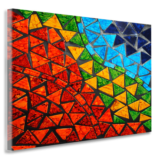 Schilderij - Mozaiek, premium print, 3 maten, Wanddecoratie voor huiskamer en slaapkamer. afbeelding