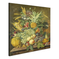 Karo-art Schilderij - Stilleven met vruchten, Jacobus Linthorst, 1808, 80x100 cm