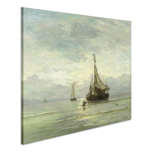 Karo-art Schilderij - Hendrik Willem Mesdag, Kalme zee, 1860-1900, reproductie, 60x80cm