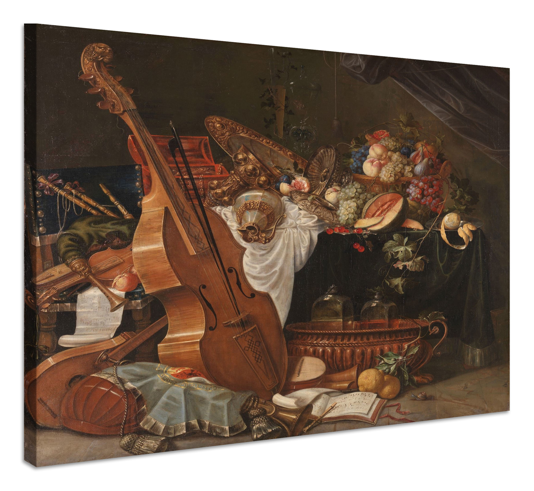 Schilderij - Johann Friedrich Grueber, Stilleven, 1662 - 1681, 100x90cm afbeelding