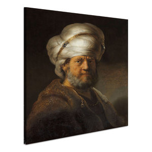 Karo-art Schilderij - Rembrandt van Rijn, Man in oosterse kleding, 1635, reproductie, 80x100cm