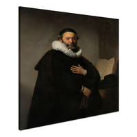 Karo-art Schilderij - Rembrandt van Rijn, Johannes Wtenbogaert, 1633, reproductie, 80x100cm