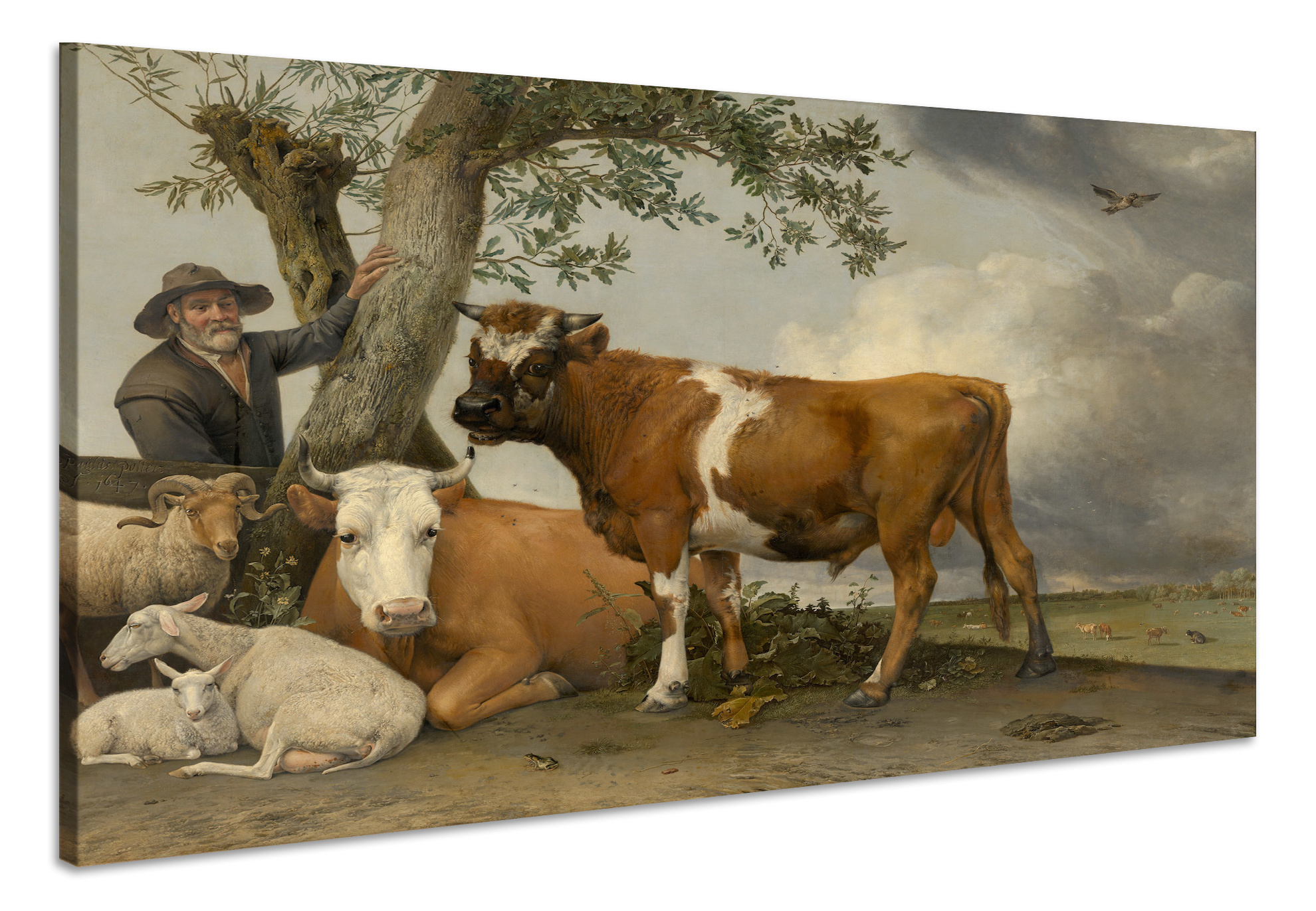 Schilderij Paulus Potter, De Stier, 1647, premium print afbeelding