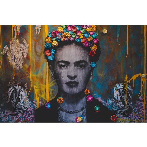 Karo-art Schilderij - Frida Kahlo - Mexicaanse kunstschilderes, Premium Print