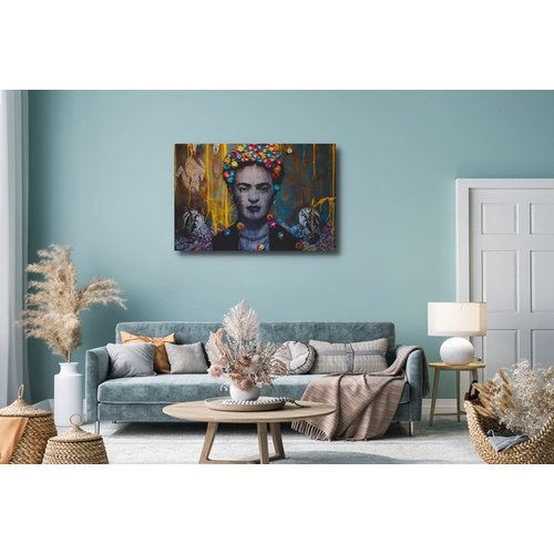 Karo-art Schilderij - Frida Kahlo - Mexicaanse kunstschilderes, Premium Print