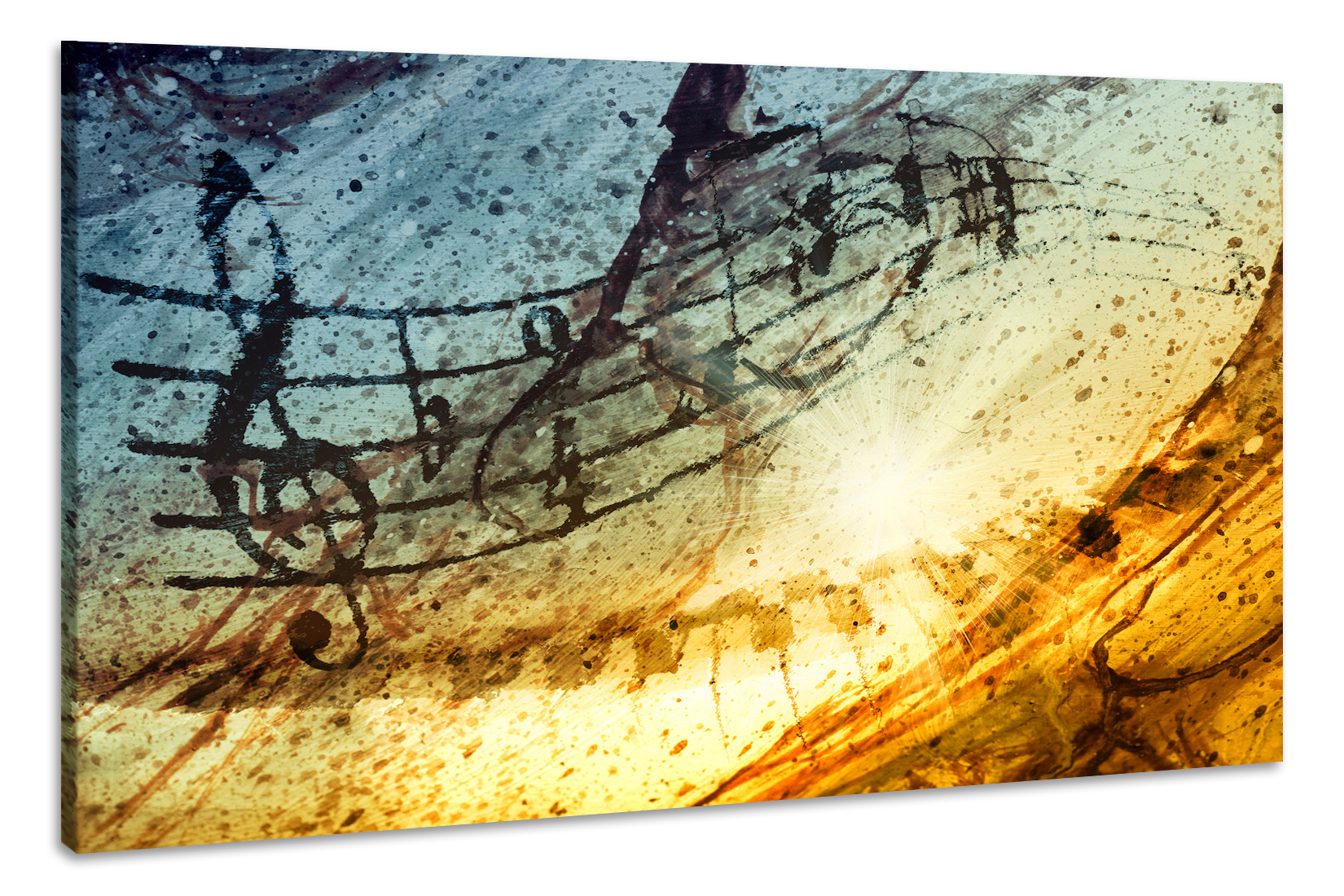 Schilderij - Muziek in Abstractie, Wanddecoratie, Premium print afbeelding