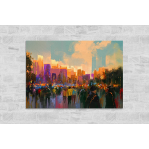 Acrylglas, Zonsondergang in het park  100x70cm, bestelling