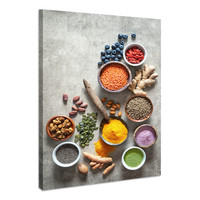 Karo-art Schilderij - Superfoods, Voor de gezondheid, Premium Print