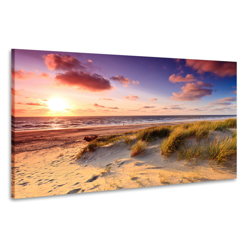 Karo-art Schilderij - Zee, zon, duinen,  2 maten, Premium print