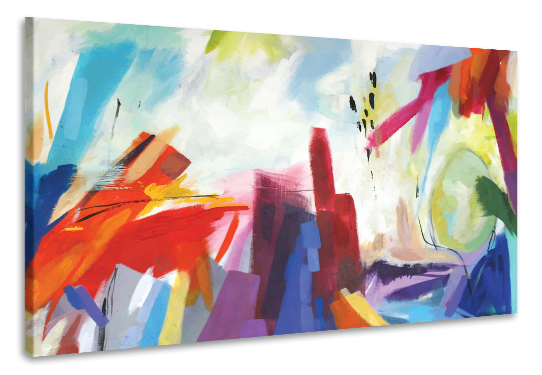 Schilderij - Abstract Aquarel (print op canvas), 2 maten, Premium print afbeelding