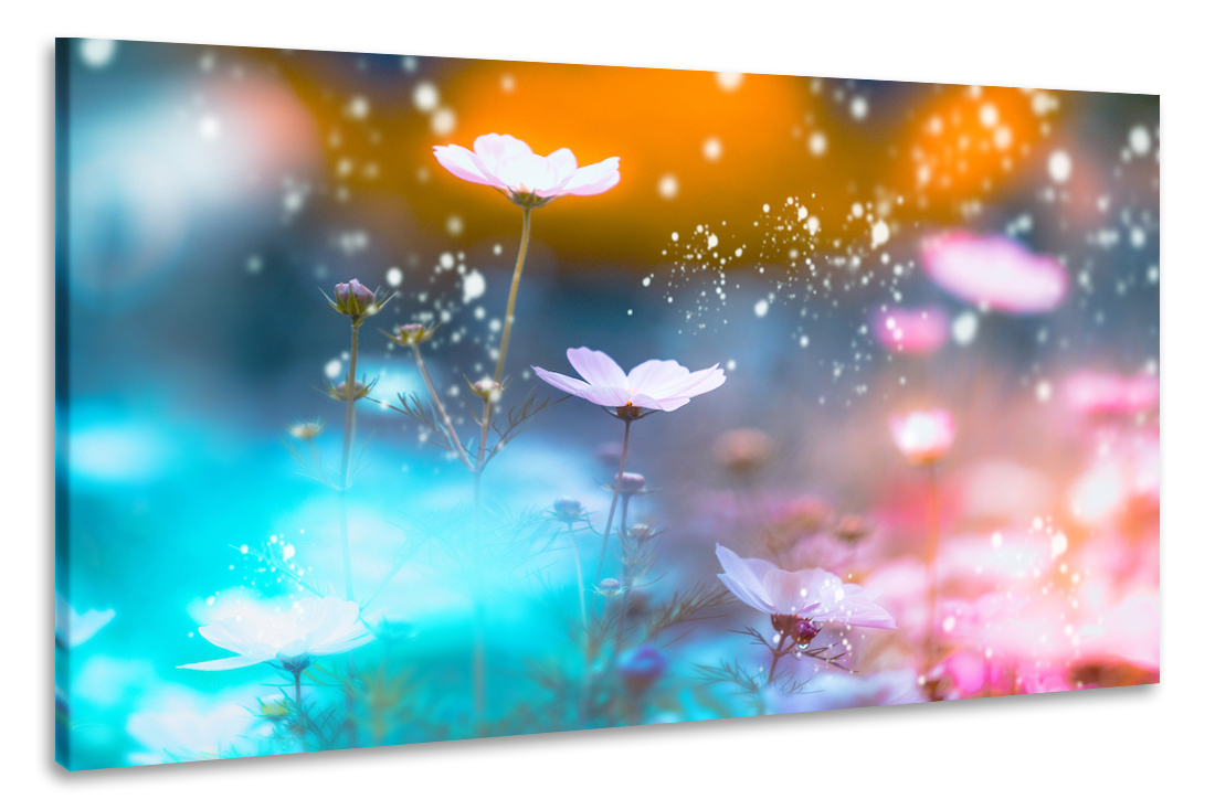 Schilderij - Magische bloemen, 2 maten, Premium print afbeelding
