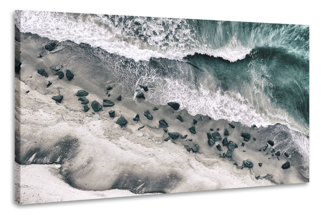 Schilderij - Kustlijn, 2 maten, Premium print afbeelding