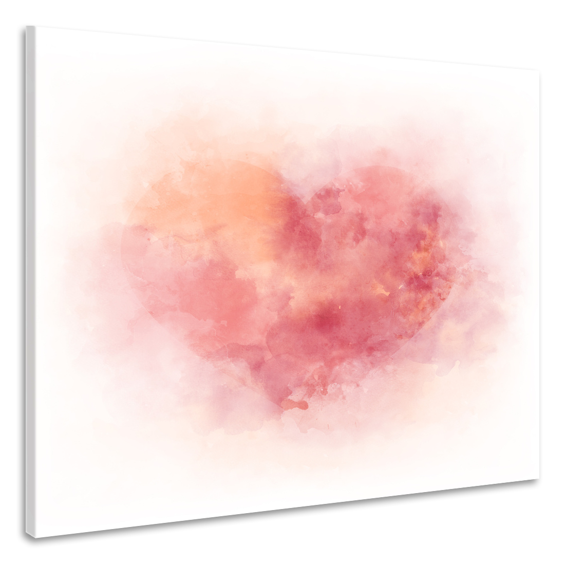 Schilderij - Aquarel hart , 3 Maten, Premium print afbeelding