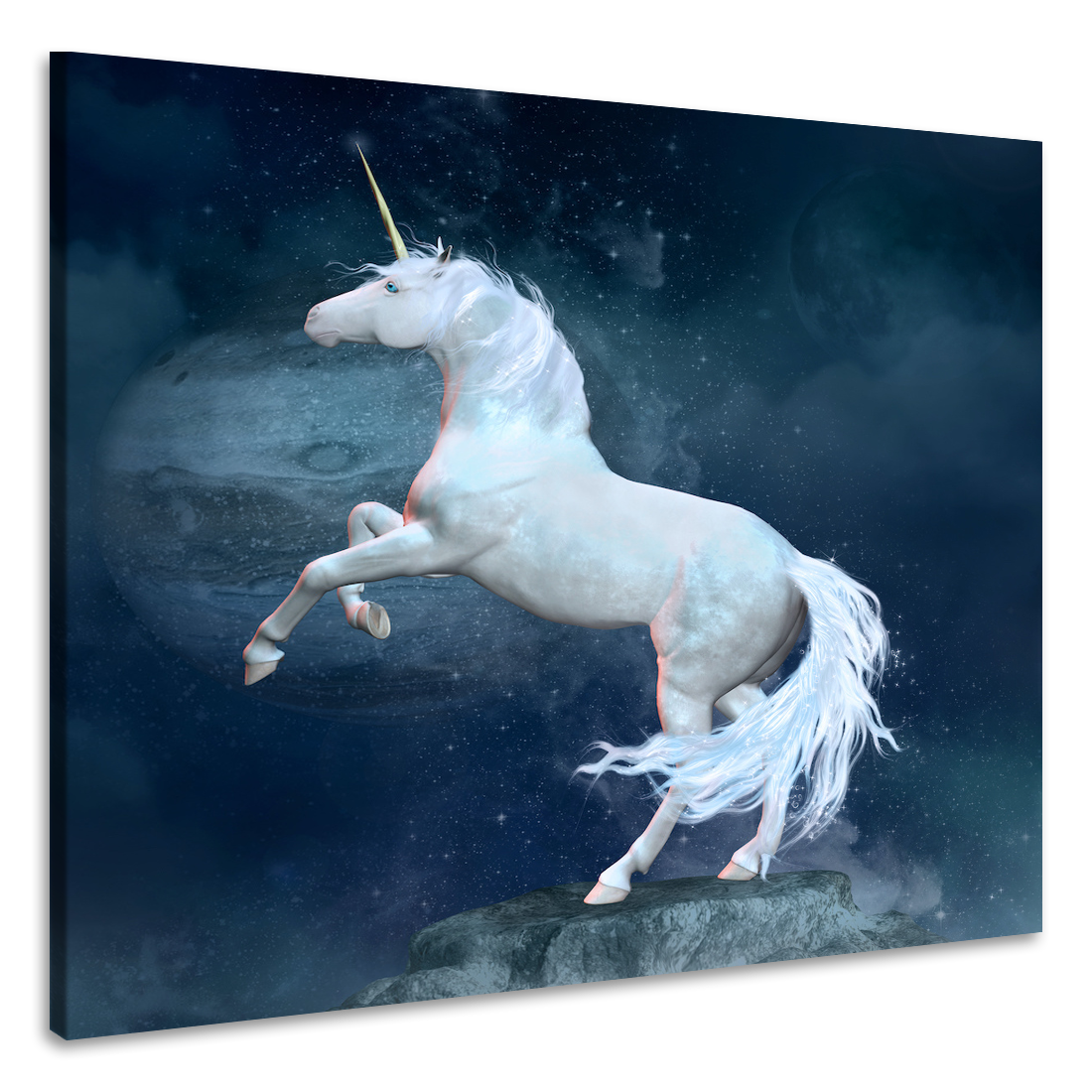 Schilderij - Eenhoorn, 3 Maten, Premium print afbeelding
