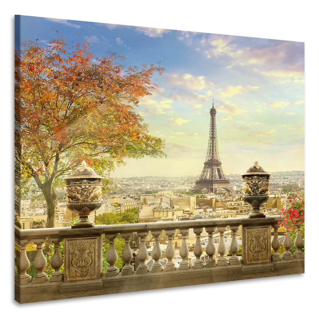 Schilderij - Eiffeltoren Parijs , 3 Maten, Premium print afbeelding