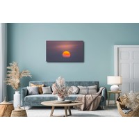 Karo-art Schilderij - Zonsondergang, Fel Oranje Gloed, Premium Print, wanddecoratie